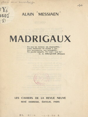 cover image of Madrigaux